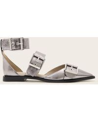 AllSaints - Goat Leather Sutton Metallic Leather Point Toe Shoes, /Us 8/Eu 38 - Lyst