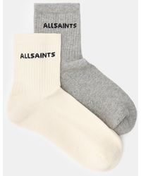 AllSaints - Joss Logo Ankle Socks 2 Pack - Lyst