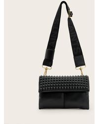 AllSaints - Ezra Leather Studded Crossbody Bag - Lyst