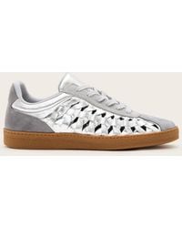 AllSaints - Velma Low Top Round Toe Woven Leather Trainers - Lyst