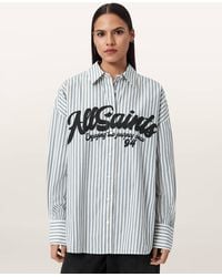 AllSaints - Adrianne Relaxed Striped Shirt - Lyst