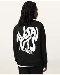 AllSaints - Orlando Logo Printed Crew Neck Sweatshirt,, Jet - Lyst