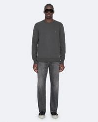 AllSaints - Raven Crew Neck Ramskull Sweatshirt,, Gravestone - Lyst