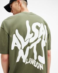 AllSaints - Orlando Logo Print Oversized T-shirt - Lyst