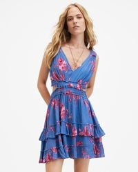 AllSaints - Mikayla Iona Floral Print Mini Dress, - Lyst
