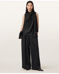 AllSaints - Polyester Leanne Straight Leg Trousers, /Us 2 - Lyst