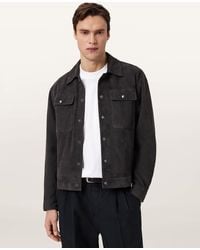 AllSaints - Shelton Leather Jacket - Lyst