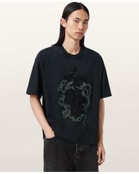 AllSaints - Mesh Cropped Graphic T-Shirt - Lyst