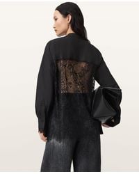 AllSaints - Ethel Lace Trim Shirt - Lyst