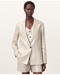 AllSaints - Averie Relaxed Fit Linen Blazer - Lyst