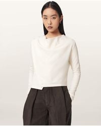 AllSaints - Skyler Long Sleeve Asymmetric Oversized Top - Lyst