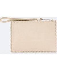 AllSaints - Siloh Pinked-Edge Small Leather Pouch - Lyst