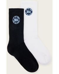 AllSaints - Williams X Embroidered Socks 2 Pack - Lyst