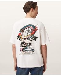 AllSaints - Snakepit Oversized Short Sleeve Graphic T-Shirt - Lyst