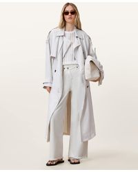 AllSaints - Aki Crossover Wide Leg Denim Jeans - Lyst