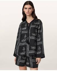AllSaints - Lettie Pleated Long Sleeve Shirt - Lyst
