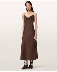 AllSaints - Hadley Slim Fit Midi Dress - Lyst