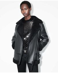 AllSaints - Sola Oversized Shearling Biker Jacket - Lyst
