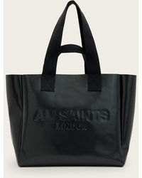 AllSaints - Izzy Embossed Logo Leather Tote Bag - Lyst