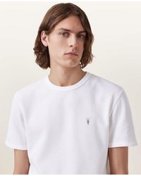 AllSaints - Ellis Waffle Texture Crew Neck Ramskull T-Shirt - Lyst