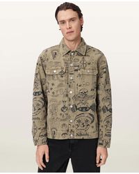 AllSaints - Sherb Printed Canvas Shacket - Lyst