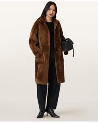 AllSaints - Serra Reversible Shearling Coat - Lyst
