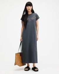 AllSaints - Randal Anna Short Sleeve Maxi Dress, - Lyst