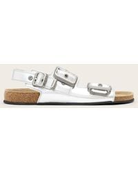 AllSaints - Leather Staffa Leather Buckle Sandals, Us 7/ Eu 37 - Lyst