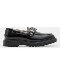 AllSaints - Hanbury Leather Western Loafers - Lyst