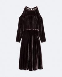 AllSaints - Chrissy Velvet Midi Dress - Lyst