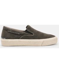 AllSaints - Navaho Suede Slip On Trainers - Lyst