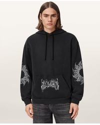 AllSaints - Helvette Long Sleeve Graphic Hoodie - Lyst