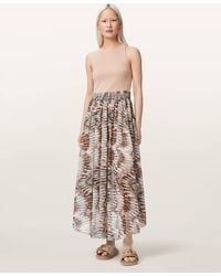 AllSaints - Zenia Sleeveless Knit Woven Midi Dress - Lyst