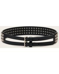 AllSaints - Drea Leather Studded Belt - Lyst