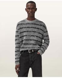 AllSaints - Dissolved Crew Neck Striped Sweater - Lyst