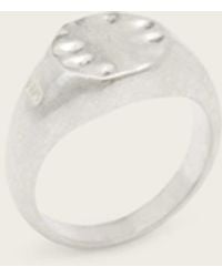 AllSaints - Jake Oval Textured Signet Ring - Lyst