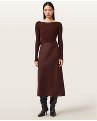 AllSaints - Hera 2-In-1 Midi Dress - Lyst