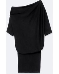 AllSaints - Ellie Asymmetric Knitted Cotton Mini Dress - Lyst