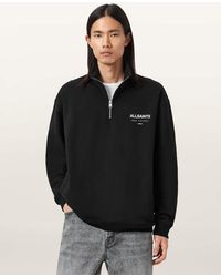 AllSaints - Underground Half Zip Sweatshirt - Lyst