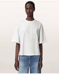 AllSaints - Reflex Amelie Embellished T-Shirt - Lyst