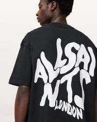 AllSaints - Orlando Logo Print Oversized T-Shirt,, Washed - Lyst