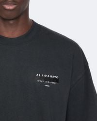 AllSaints - Redact Oversized Embroidered Logo T-Shirt - Lyst