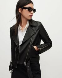 AllSaints - Balfern Leather Biker Jacket - Lyst