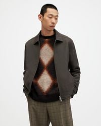 AllSaints - Howl Wool Blend Textured Jacket - Lyst
