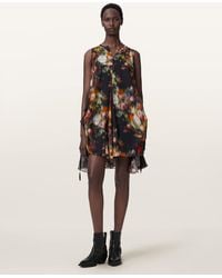 AllSaints - Sybil Relaxed Fit Floral Mini Dress - Lyst