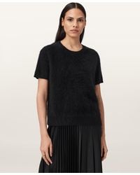 AllSaints - Rebel Brushed Cashmere Knitted T-shirt - Lyst