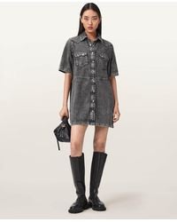 AllSaints - Main: 51% Cotton, 33% Viscose, 16% Polyester Rock Denim Mini Dress, /Us 2 - Lyst