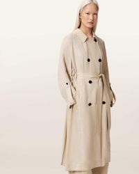 AllSaints - Lizie Double Breasted Trench Coat - Lyst