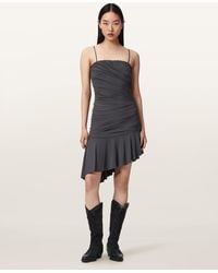 AllSaints - Sophia Asymmetric Mini Dress - Lyst