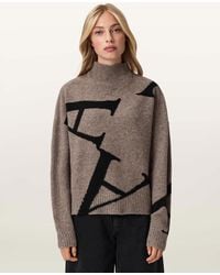 AllSaints - A Star Wool Blend Sweater - Lyst